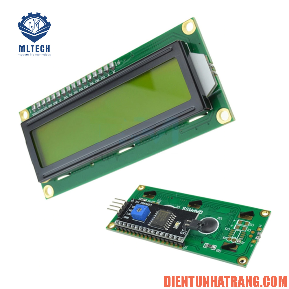 LCD 1602A xanh lá kèm I2C
